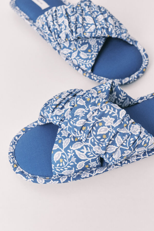 Women'secret Pack de viagem chinelos de quarto azul azul