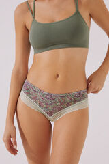 Women'secret Braguita brasile&ntilde;a ancha encaje estampado verde verde