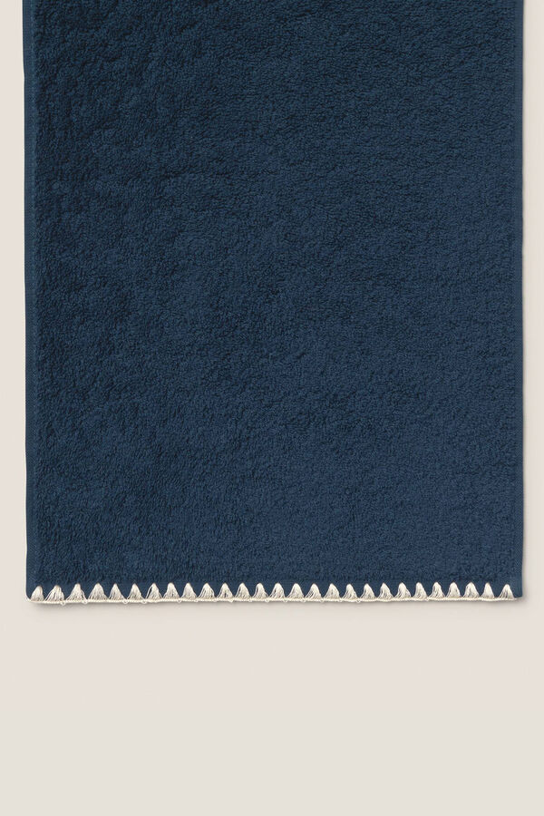 Textura Toalha de banho com costura azul