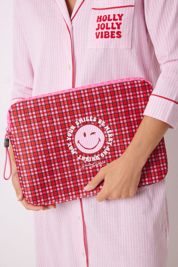 Women'secret Funda ordenador neopreno cuadros Smiley estampado