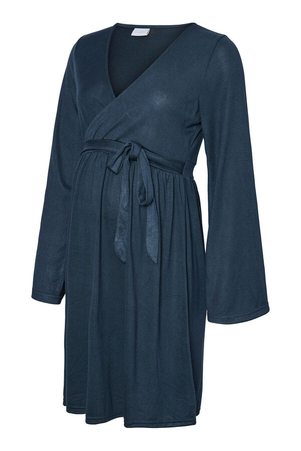Mamalicious Vestido manga larga maternity y lactancia  azul