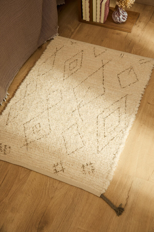 Calma House Alfombra de algod&oacute;n flameado Mayo beige