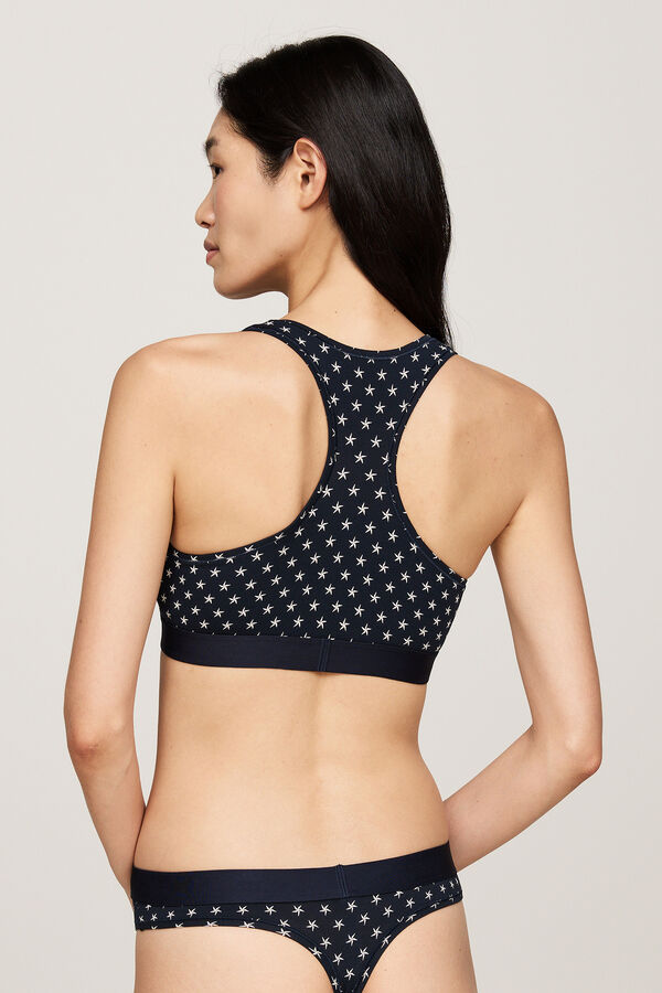 Tommy Jeans Bralette de espalda deportiva sin relleno estampado