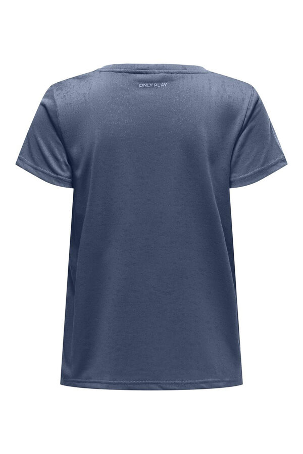 Only Play Camiseta de manga manga curta com gola em V e tecido com efeito &aacute;gua azul