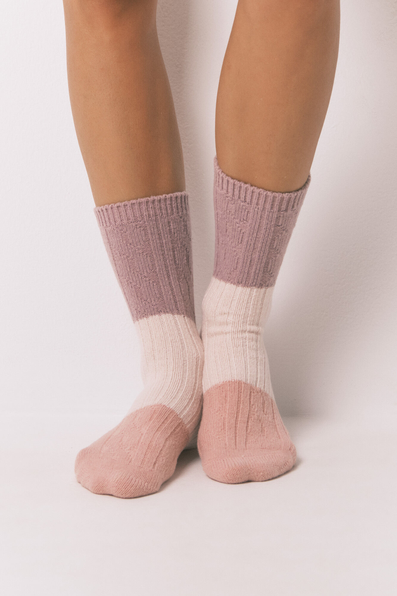Women'secret Calcetines largos textura mix rosas