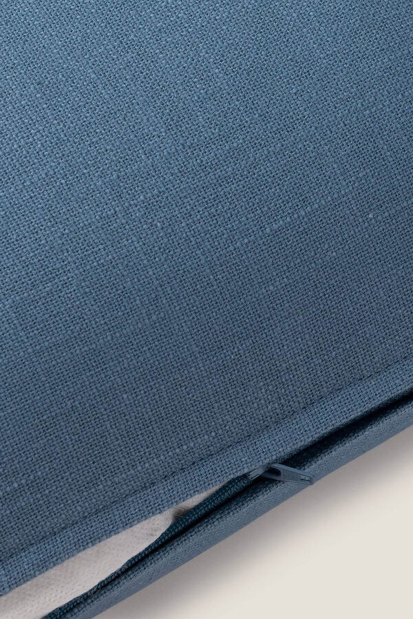 Textura Funda coj&iacute;n pompones algod&oacute;n 45x45cm. azul