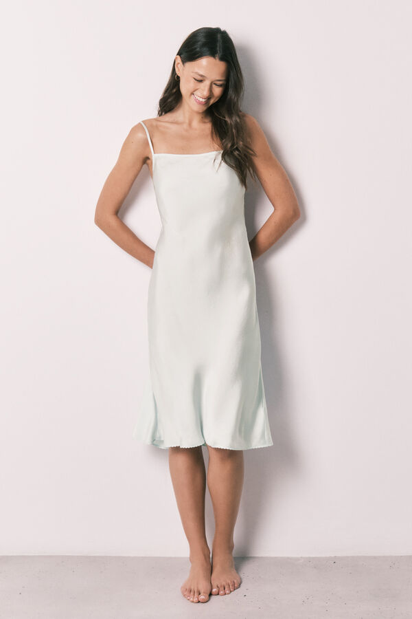 Women'secret Camis&oacute;n midi tirantes sat&eacute;n verde verde