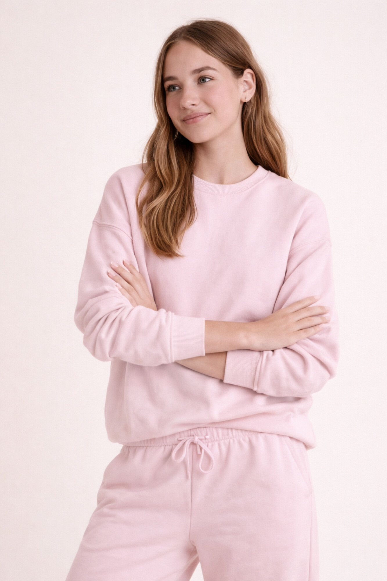 Lmtd Sweatshirt de felpa gola redonda com acabamentos canelados