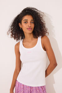 Women'secret T-shirt al&ccedil;as canelada branco