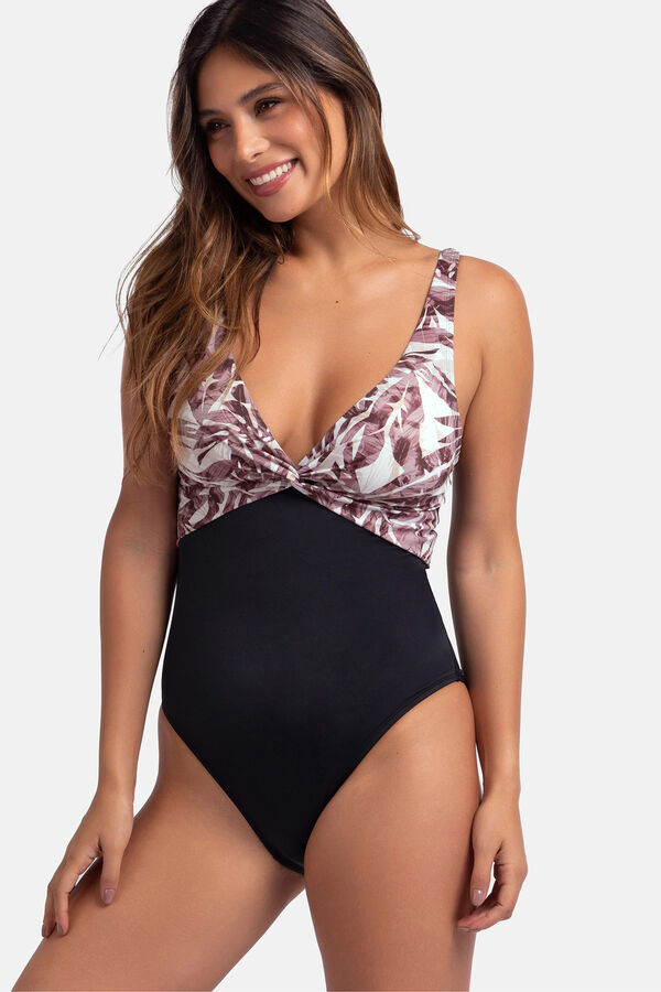 Dorina Mai&ocirc; preto estampado cinzento