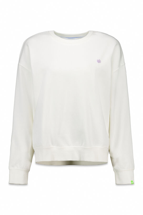 HI&BYE Sudadera felpa blanco logo marfil