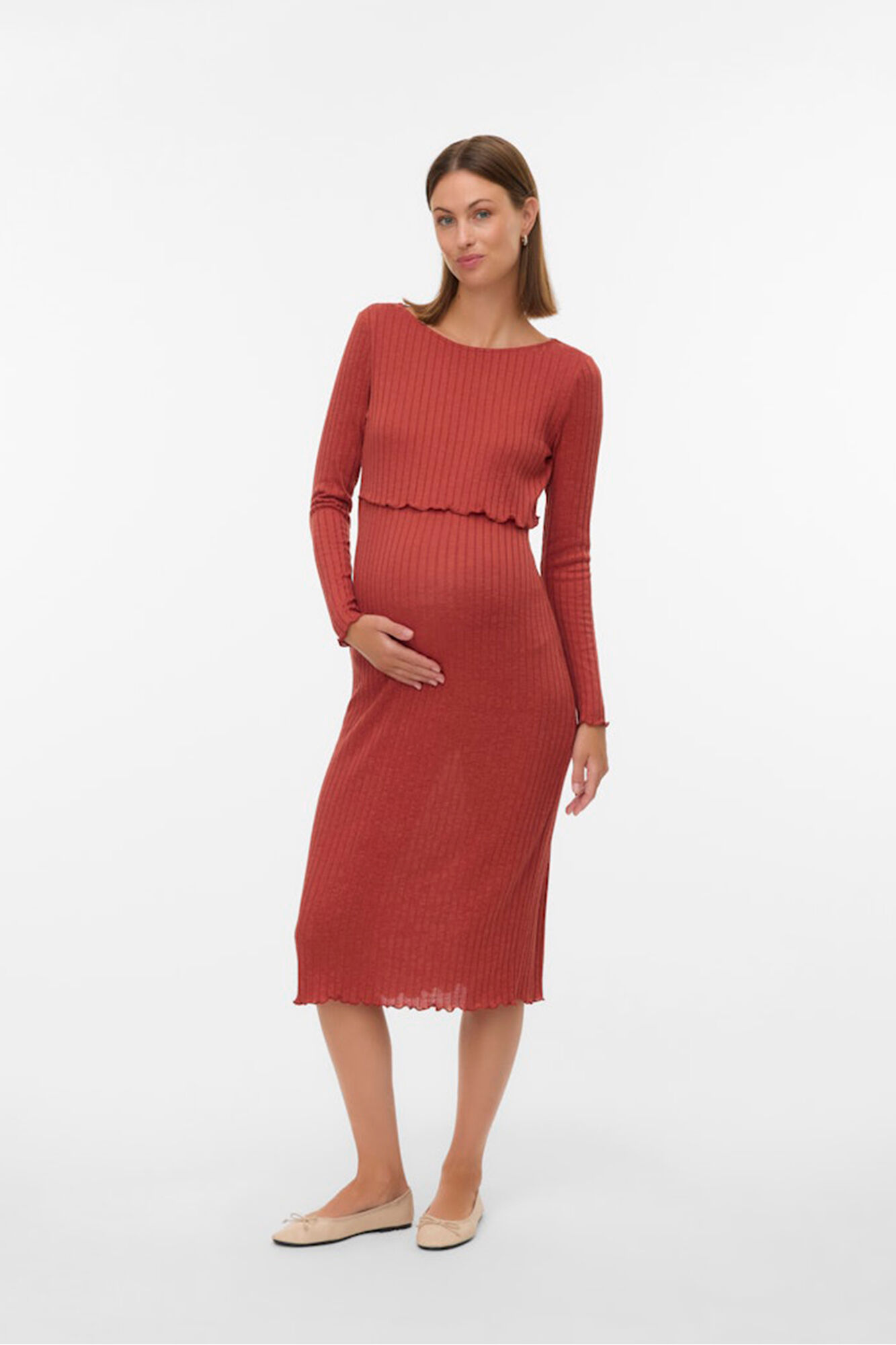 Mamalicious Vestido midi para maternity e amamenta&ccedil;&atilde;o 