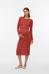 Mamalicious Vestido midi para maternity e amamenta&ccedil;&atilde;o  vermelho