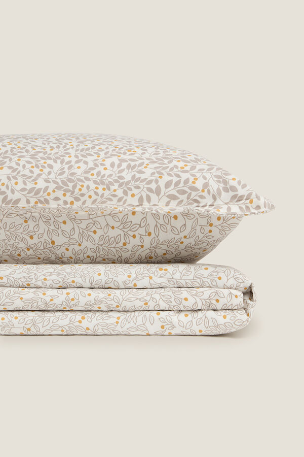 Textura S&aacute;bana algod&oacute;n sostenible hojas amarillo