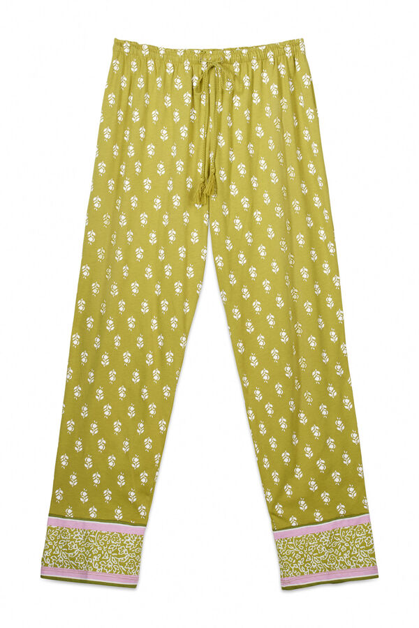 Women'secret Cal&ccedil;a comprida cenoura selos 100% algod&atilde;o estampado