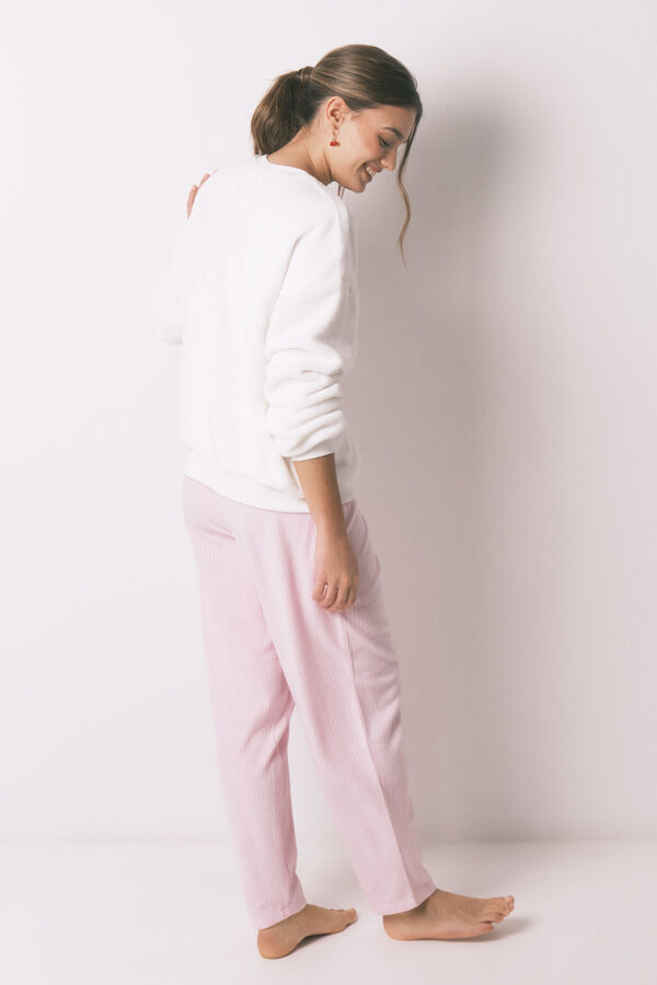 Women'secret Pijama largo polar Snoopy marfil