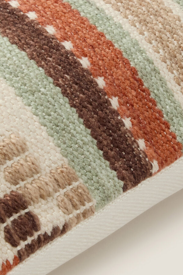 Textura Funda coj&iacute;n hilo tintado naranja