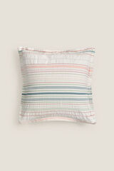 Textura Capa de almofada riscas multicolor estampado