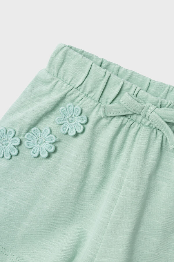 Name it Short de algod&atilde;o para menina verde