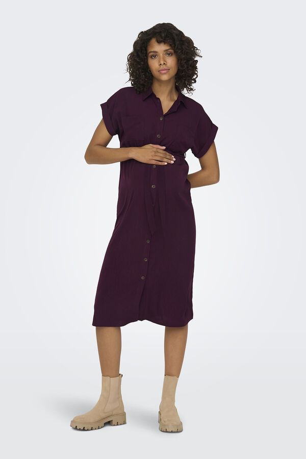 Only Maternity Vestido midi camiseiro maternity rosa