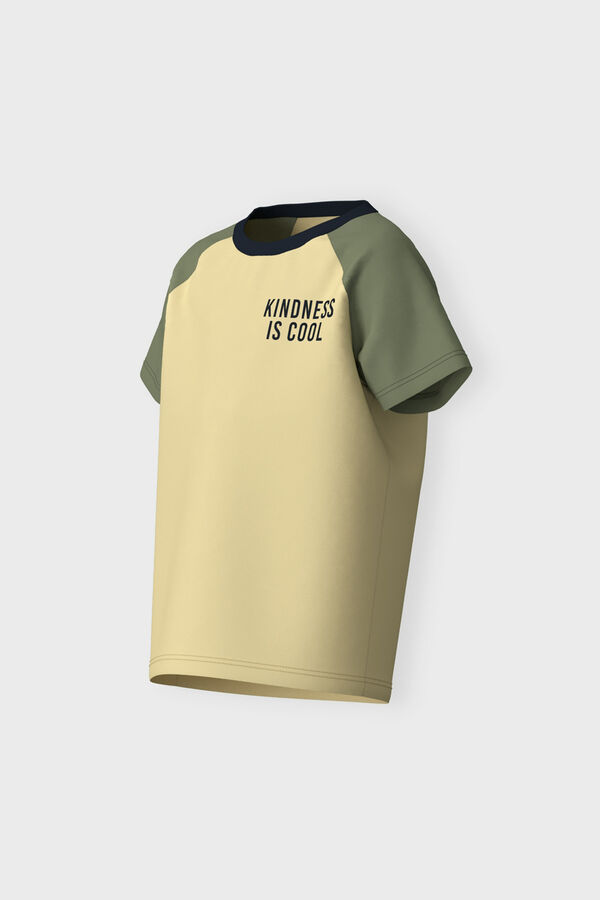 Name it T-shirt menino bicolor e mensagem verde