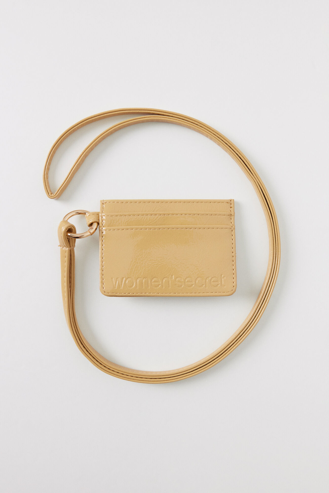 Women'secret Porta-cart&otilde;es em couro envernizado camel