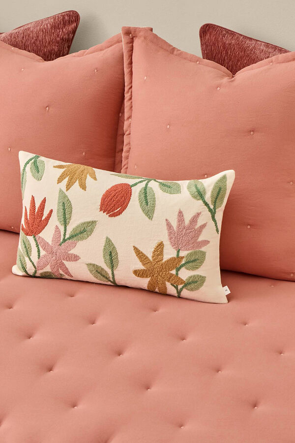 Textura Edred&oacute;n liso reversible puntos rosa