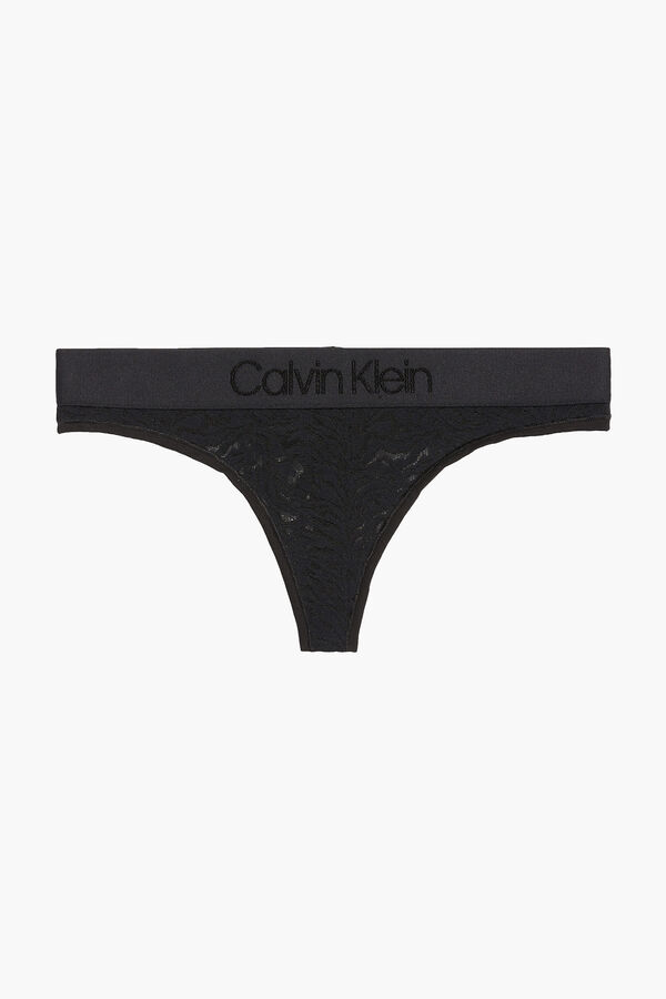 Calvin Klein Tanga de encaje Intrinsic negro