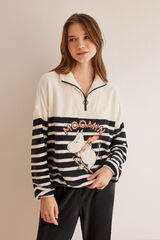 Womensecret Pijama polar rayas Moomin estampado