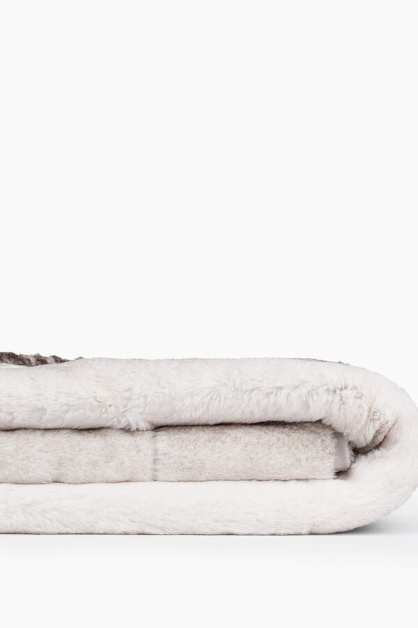 Textura Manta pelo suave bicolorida 120 x 180 cm. cinzento