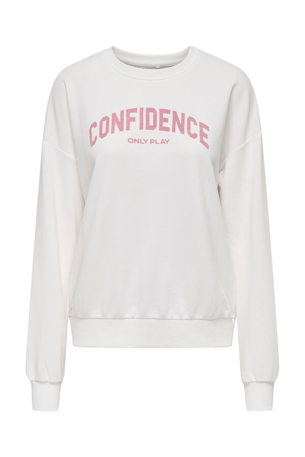 Only Play Sudadera de manga larga y cuello redondo blanco