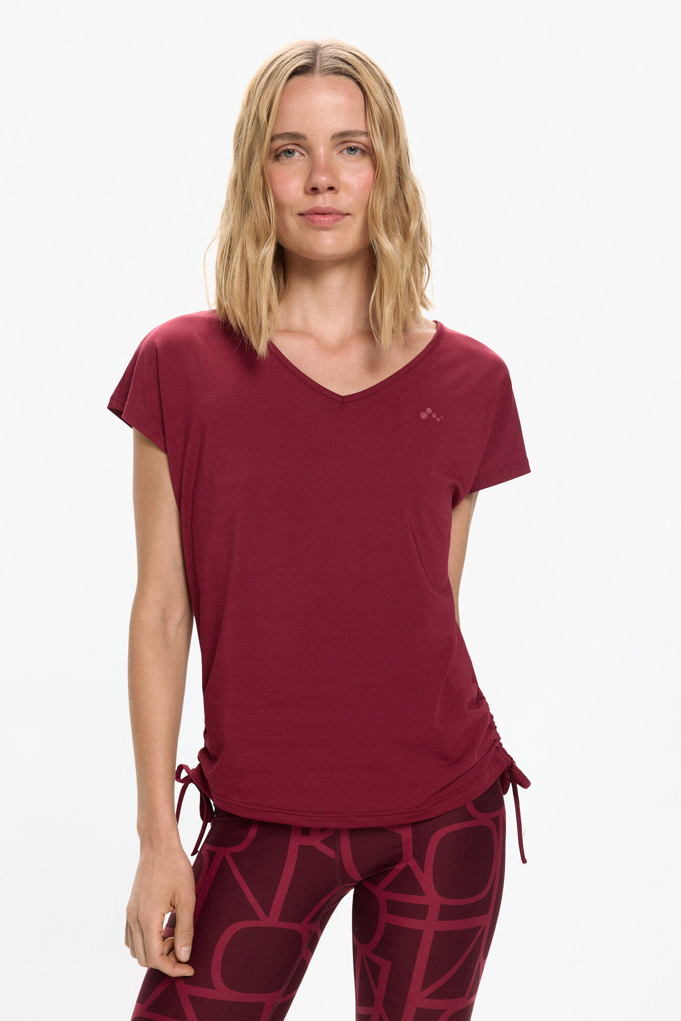 Only Play Camiseta manga corta con fruncido