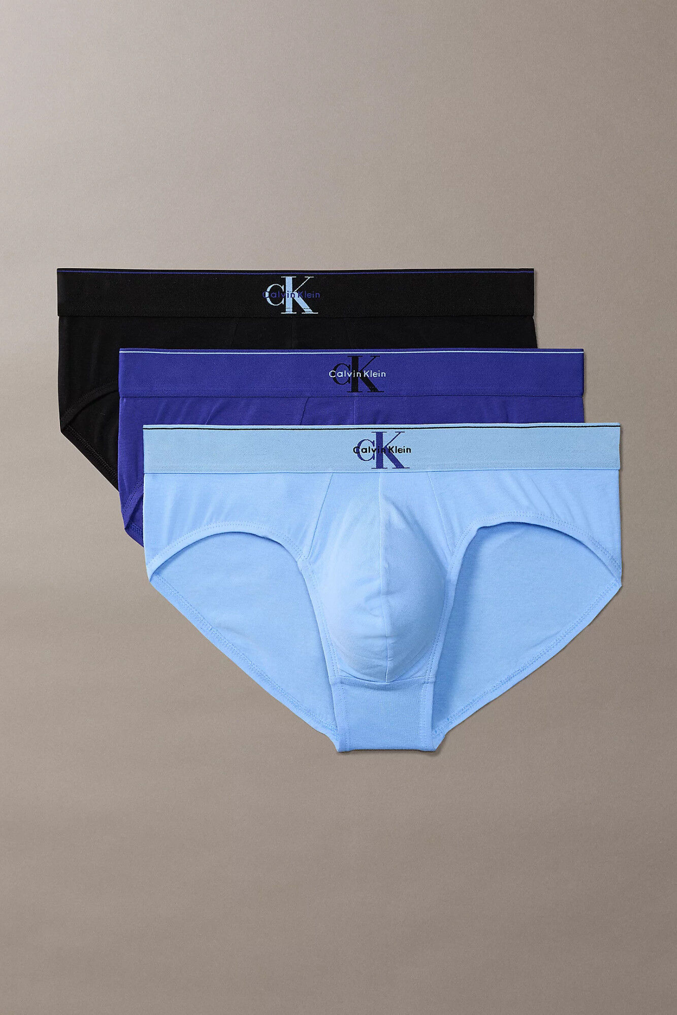 Calvin Klein Pack 3 slips algod&oacute;n logo