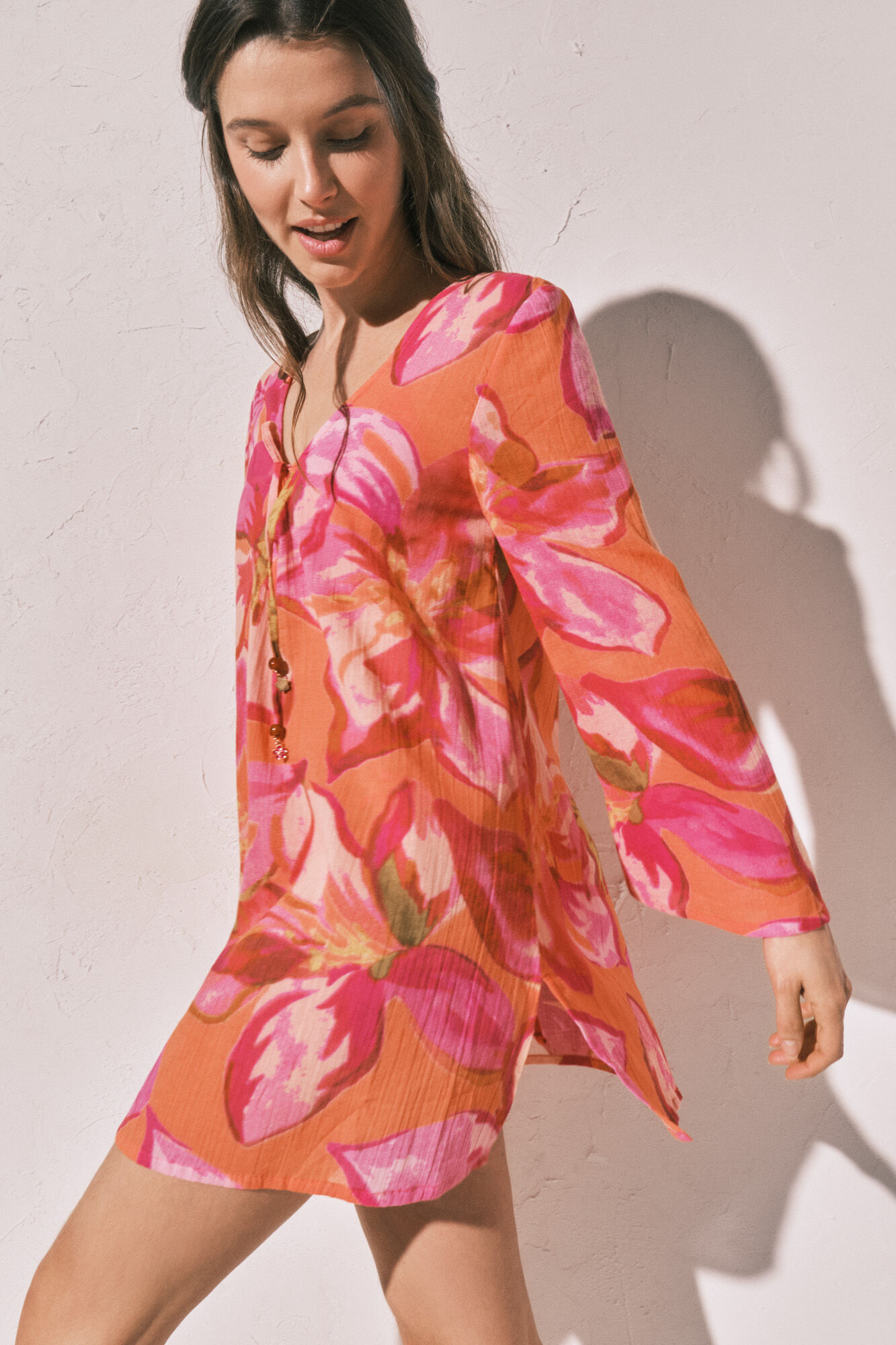 Women'secret Vestido t&uacute;nica curta estampado maxi floral