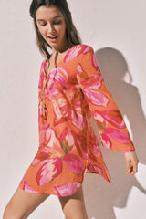 Women'secret Vestido t&uacute;nica curta estampado maxi floral estampado