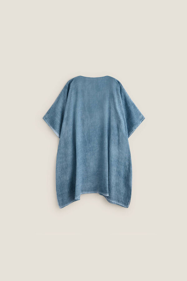 Textura T&Uacute;NICA ALGOD&Oacute;N DETALLE CUELLO azul