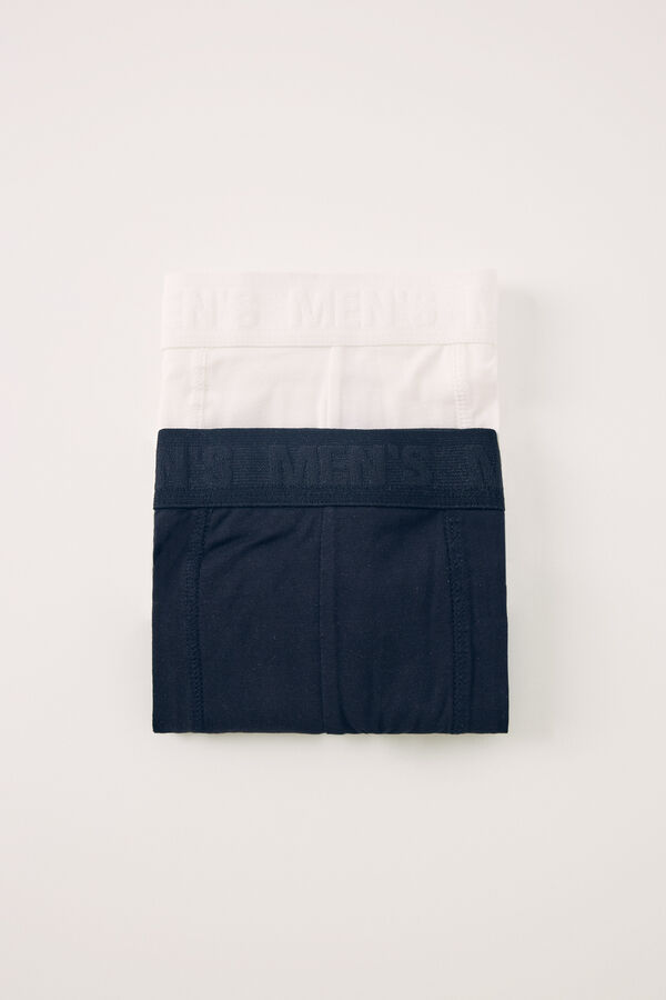 Women'secret Pack de 2 cuecas boxer de algod&atilde;o preto e branco preto