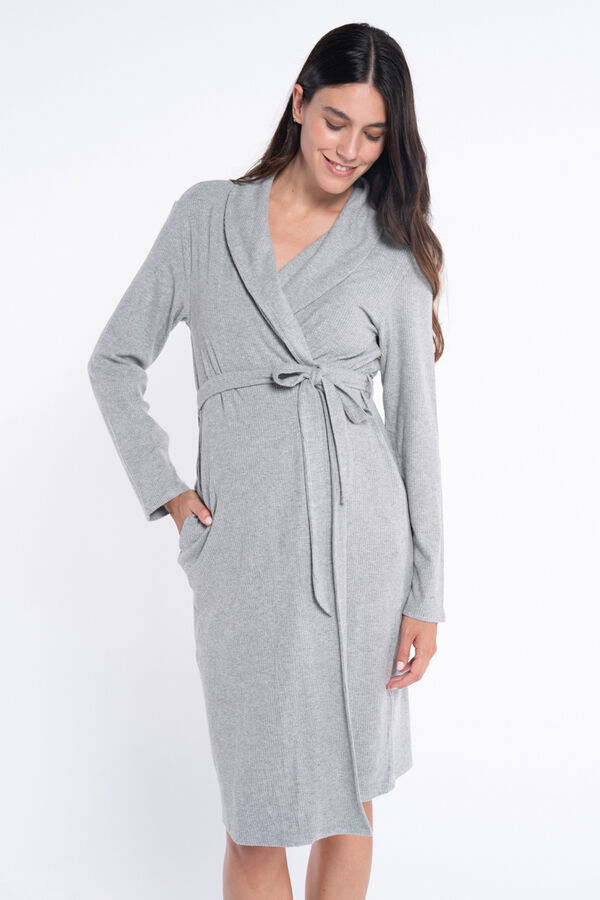 Ohma! Vestido de pr&eacute;-mam&atilde; robe cinzento