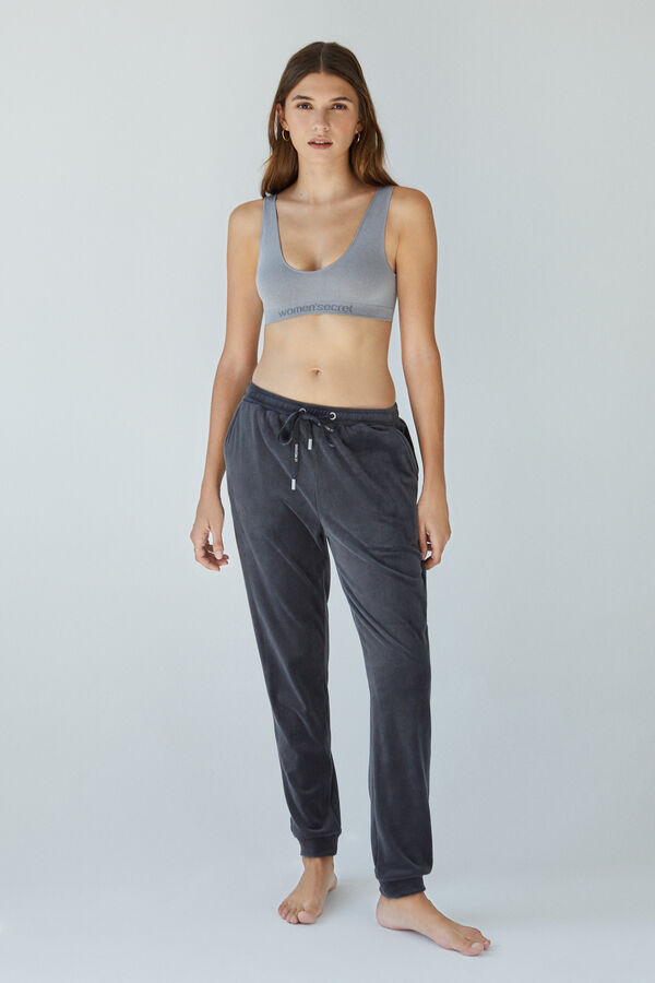 Women'secret Top halter seamless gris oscuro gris