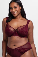 Dorina Soutien Lyra Satin com cobertura total e sem enchimento vermelho