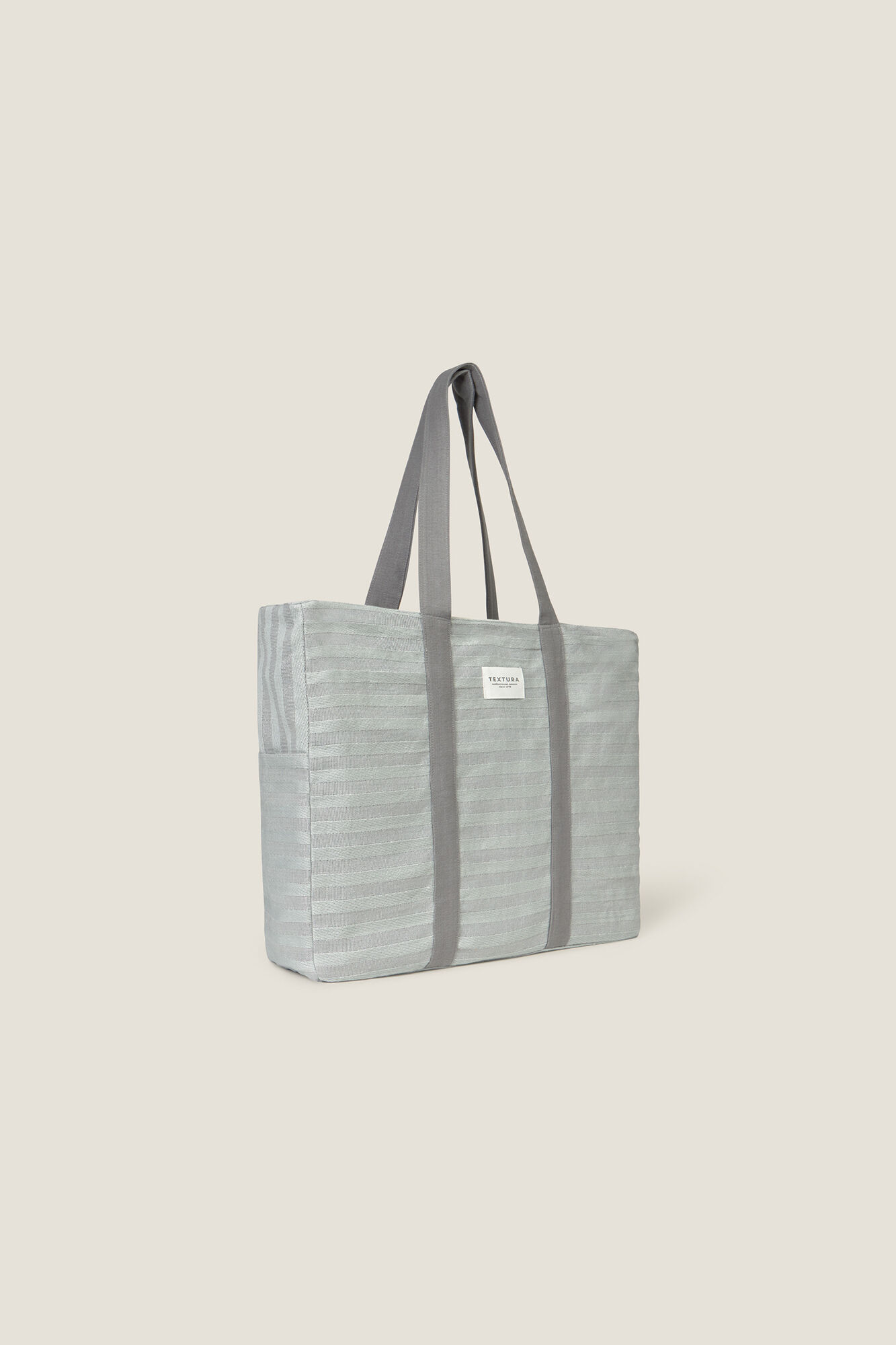 Textura Bolso playa algod&oacute;n rayas brillo