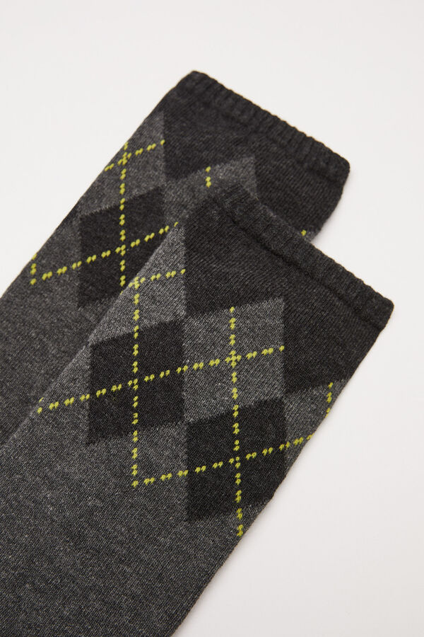 Women'secret Calcetines algod&oacute;n rombos gris gris