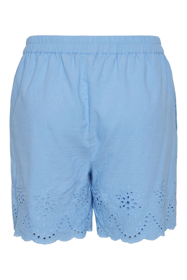 Pieces Short de mulher 100% Algodão.Cintura Elástica. azul