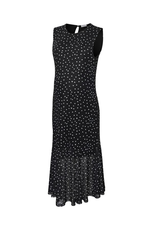 Mamalicious Vestido midi com folho maternity preto