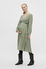 Mamalicious Vestido maternity cruzado midi manga larga  verde