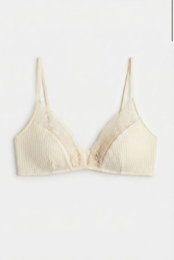 Women'secret Soutien triangular em algod&atilde;o amarelo NATURAL estampado
