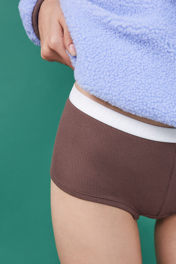 HI&BYE Pack de 2 cuequinhas culotte multicolor: lilás e bordeaux branco