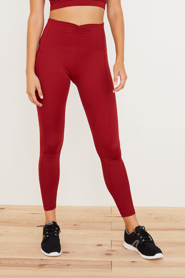 Only Play Legging largo el&aacute;stico rojo