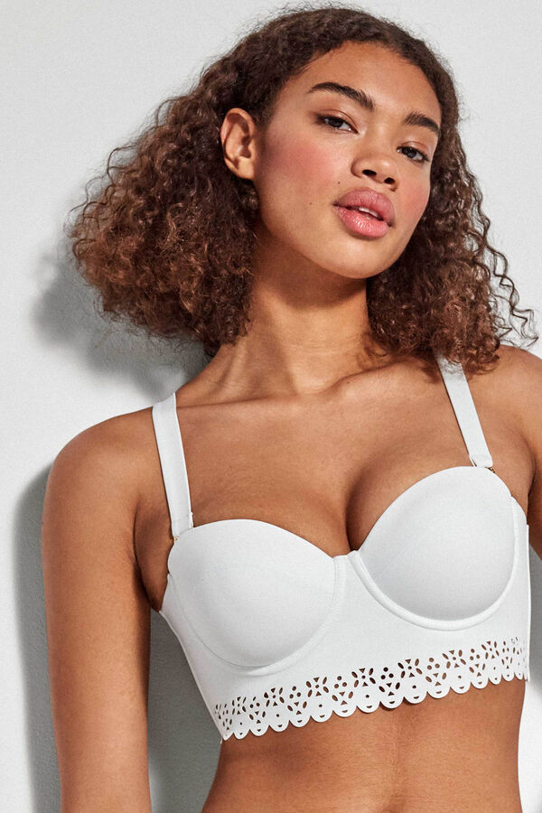 Gisela Top biquíni bandeau branco