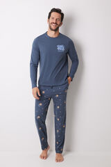 Women'secret Pijama largo hombre 100% algod&oacute;n Garfield azul